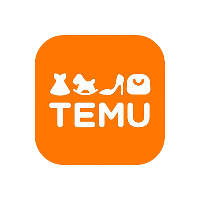 TEMU logo – brand collaboration with Angus and Layla